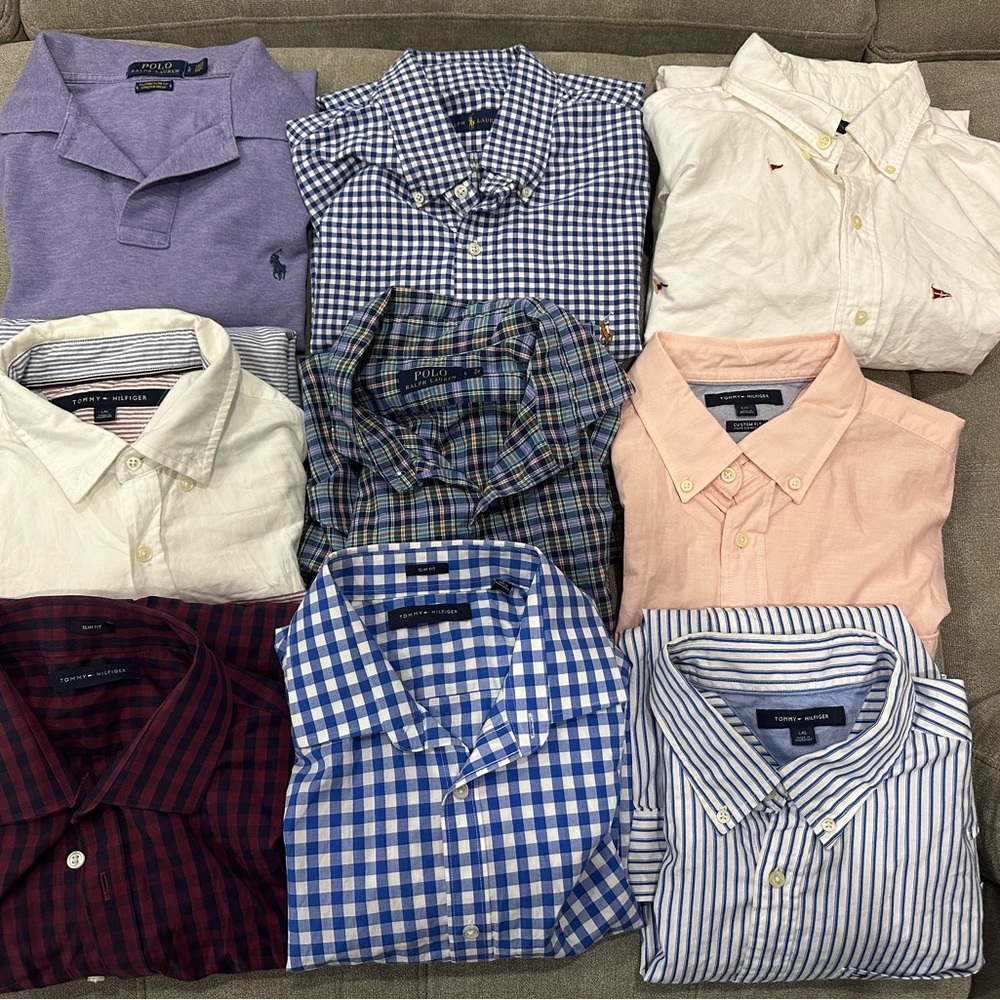 Wholesale Lot of over 54 shirts Mixed Men’s button down & polo shirts